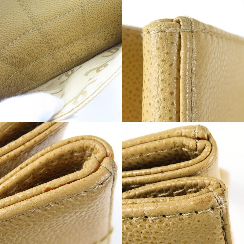 Chanel Shoulder Bag Coco Caviar Skin Beige Gold Hardware 7th Shoulder Chain