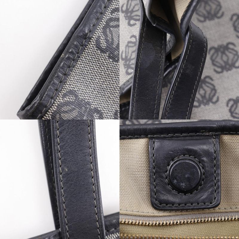Loewe Anagram Tote Bag Pvc×leather Gray/black Unisex Handbag