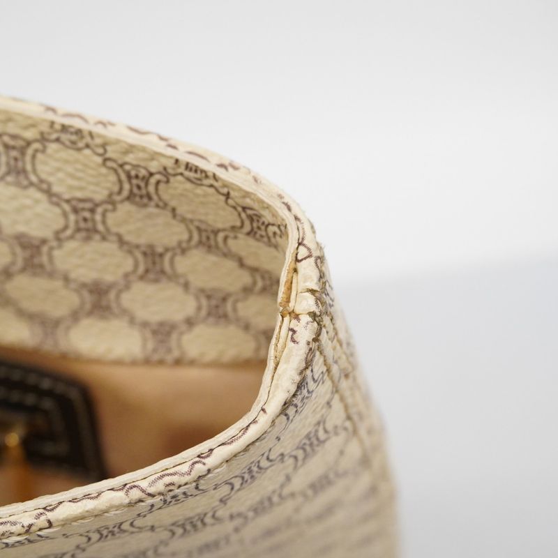 Celine Tote Bag Macadam PVC White Gold Hardware Women