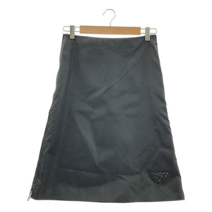 Prada - Re-nylon Triangle Logo Skirt - 36 - Black - Women's