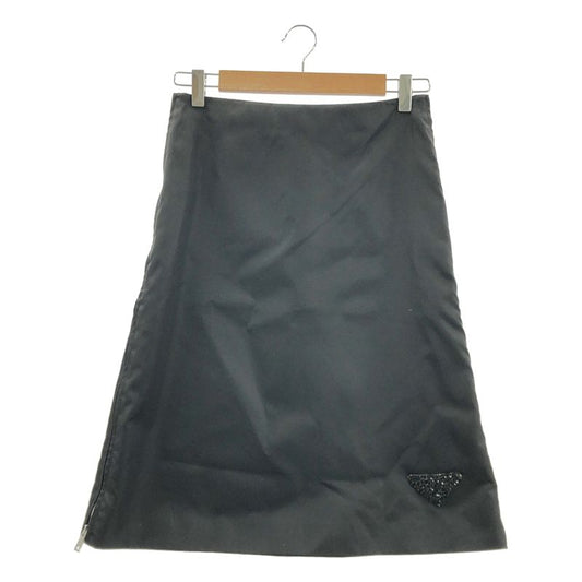 Prada - Re-nylon Triangle Logo Skirt - 36 - Black - Women's