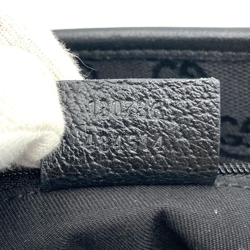 Gucci 130736 Shoulder Bag Tote Bag Leather None Land Black Ladies Men Fashion