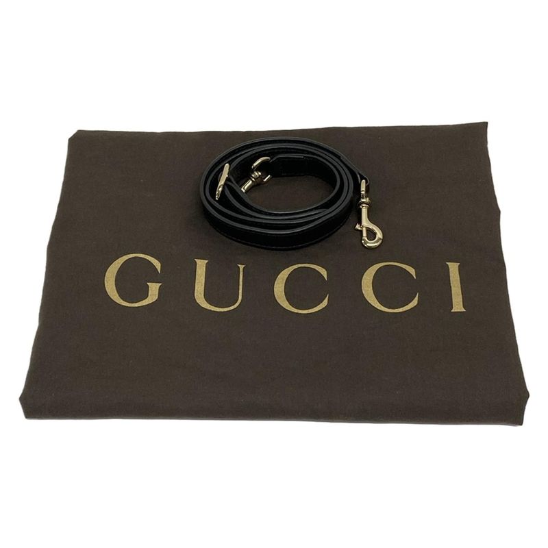 Gucci Bamboo Shopper Tote Bag 323660 Black And Brown Leather