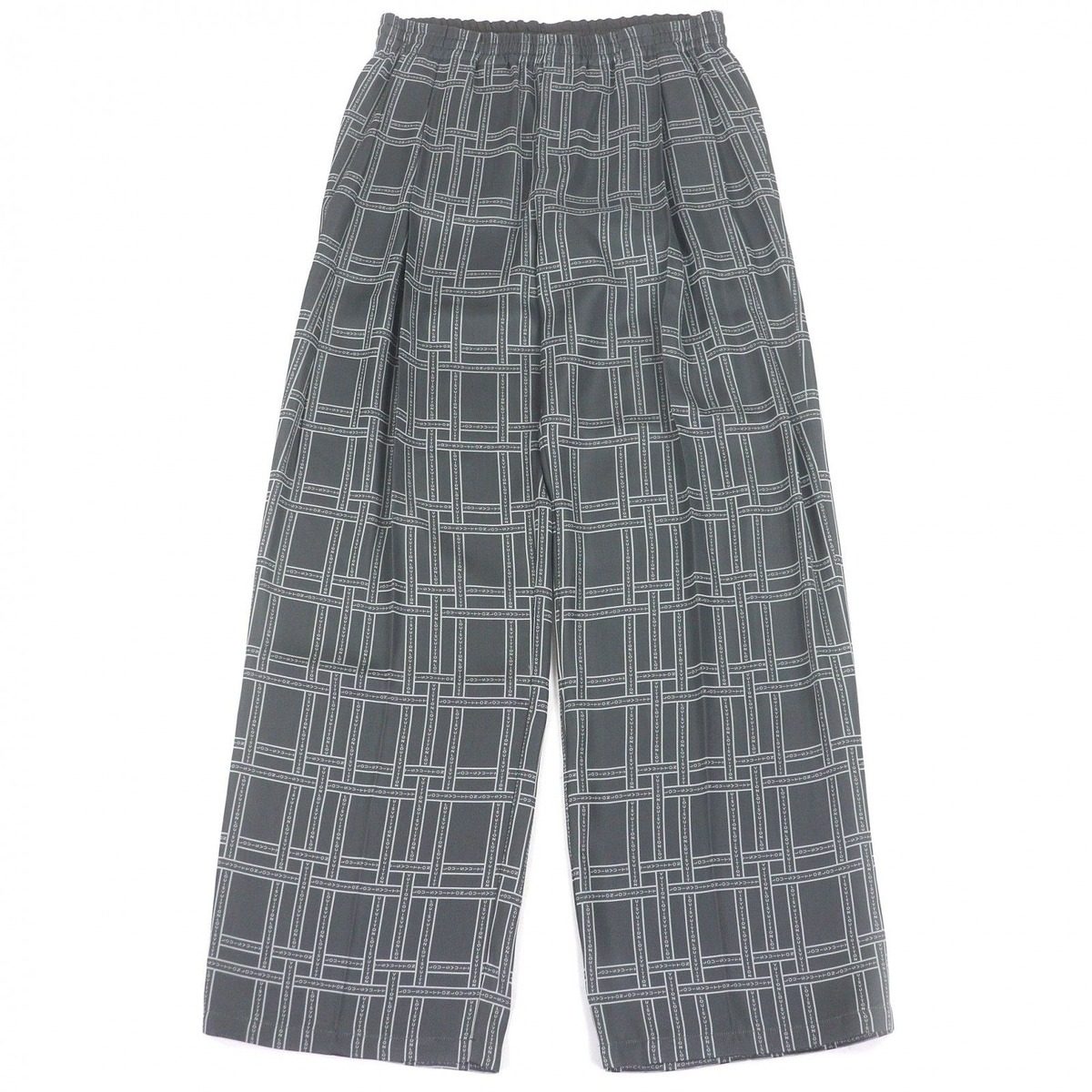 Louis Vuitton Made 22% Silk Logo All Over Pattern Pleated Easy Pants Relaxed