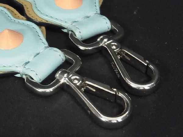 Fendi Strap You Leather Shoulder Strap For Studded Bag Light Blue And
