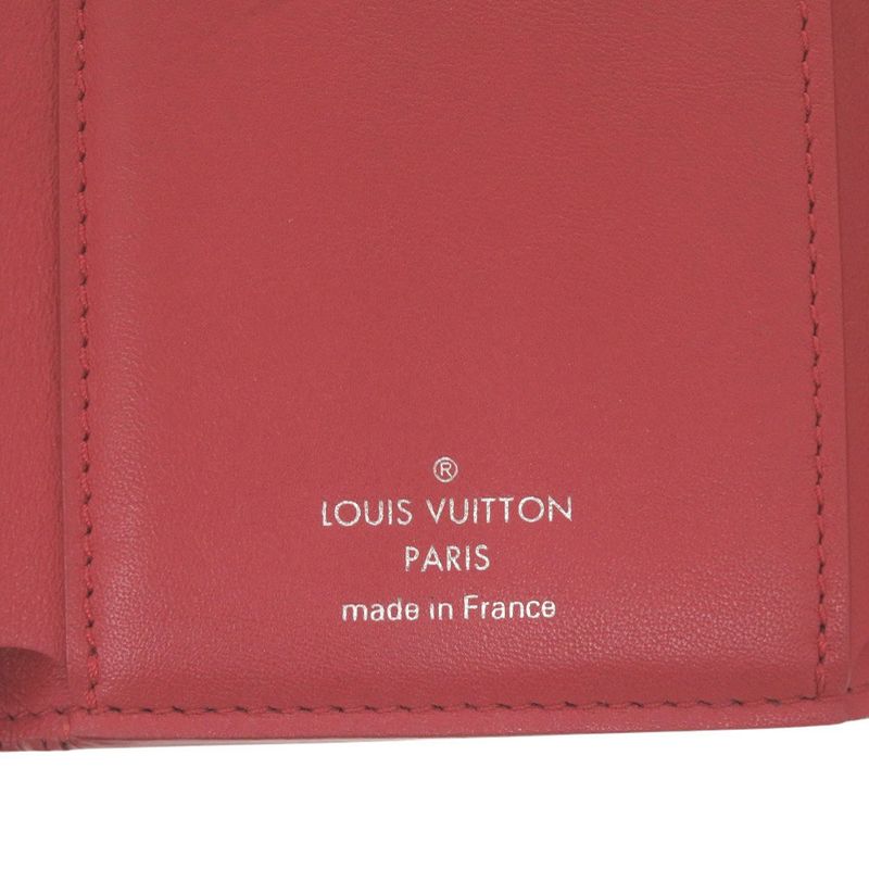 Louis Vuitton Portefeuille Capucino Compact M62158 Leather Red Trifold Wallet
