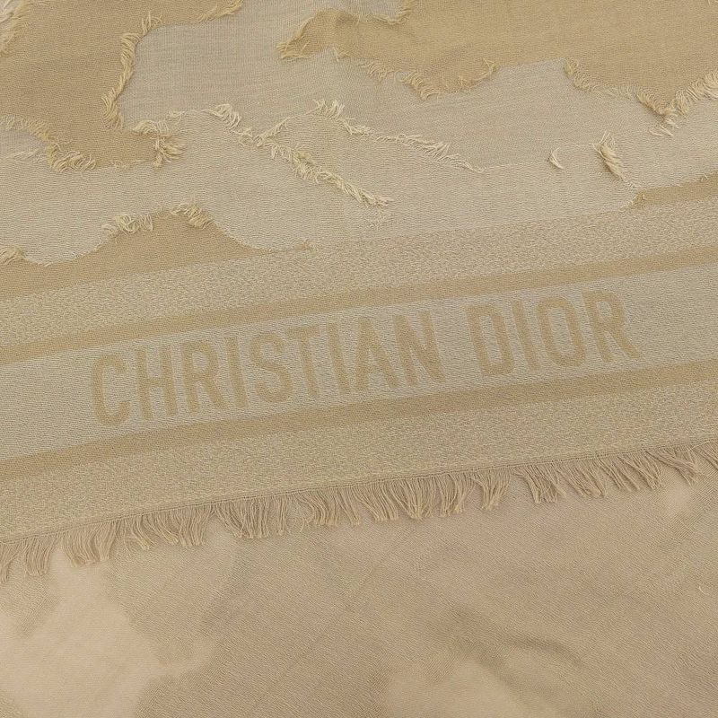 Tagged Christian Dior Item 2020 100% Cotton Logo Embroidery Shawl Long Scarf