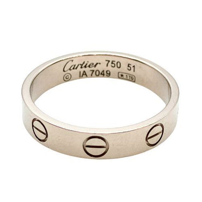 Cartier Ring - 750 White Togo Old 750 White Togo Old Love Ring #51 Silver #11