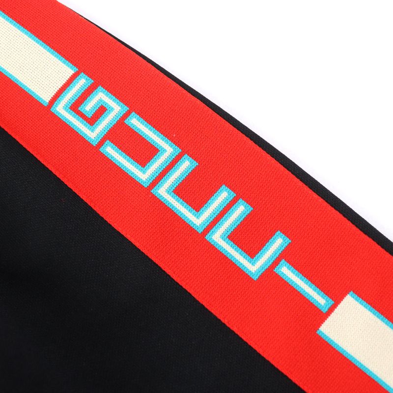 Gucci 502280 Logo Armline Half Zip Ruffled Hoodie Jacquard Dress Black S Made