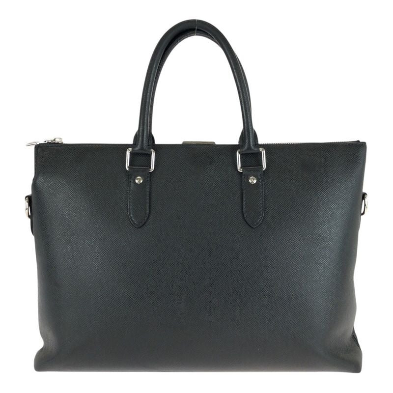 Louis Vuitton Taiga Anton Black Silver Hardware Leather Business Bag