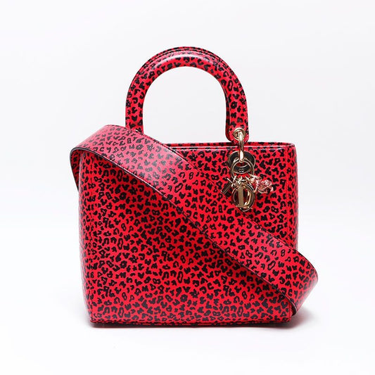 Dior Handbag Leopard Print 2-Way