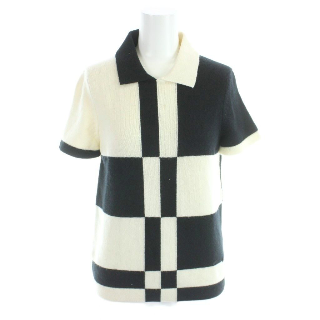 Chanel Polo Shirt Knit Cashmere Ivory Black MW