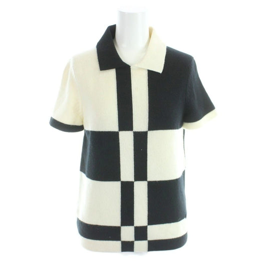 Chanel Polo Shirt Knit Cashmere Ivory Black MW