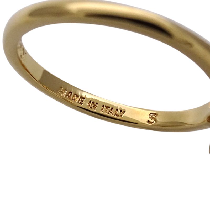 Fendi Ring Women's Brand Baguette Ring Metal Gold 8ah813 W2Y S Crystal Bijoux