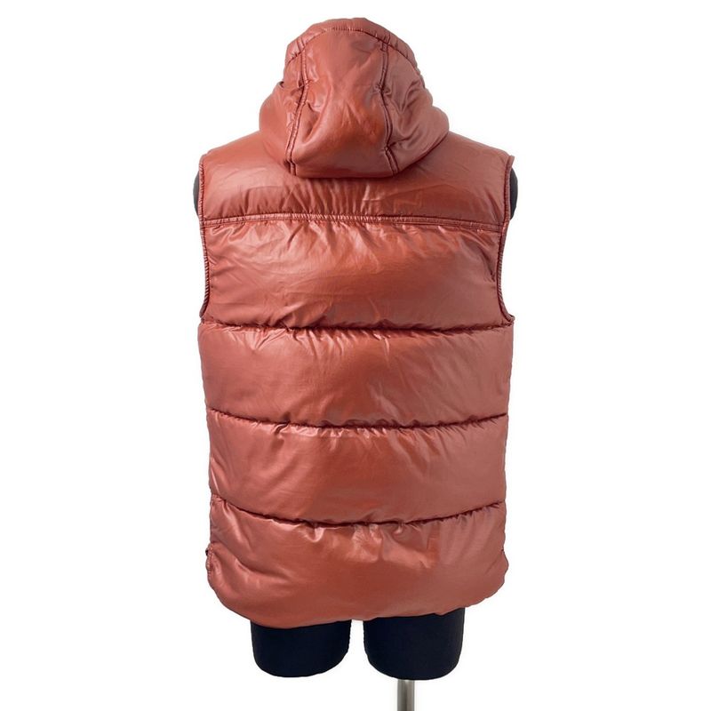 Hermes Down Vest Nylon with Hood 44 Rouge Basque