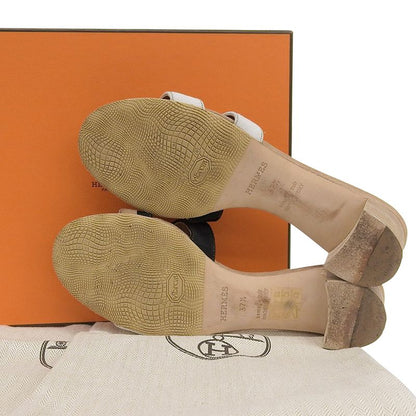 With Box Hermes Current Tag Oazis Pastel Patchwork Suede Leather Mules Sandals