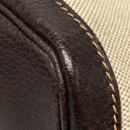 Hermes Garden Party TPM Ivory And Dark Brown Leather