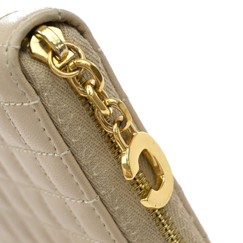 Celine Coin Case Coin Purse Compact Zip Beige 02ka960