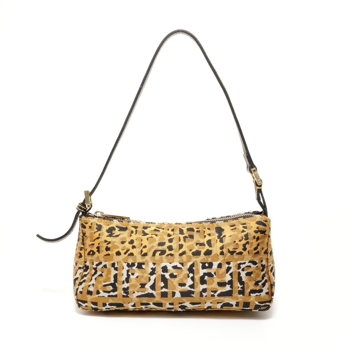 Fendi Shoulder Bag Zucca Leopard Print Pouch