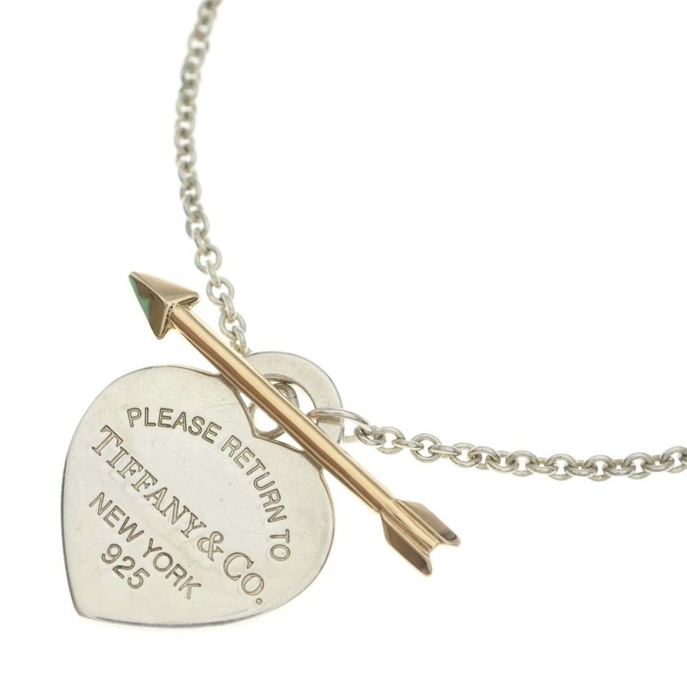 Tiffany & Co. Return to Alloy Necklace Pendant Chain Silver 18k
