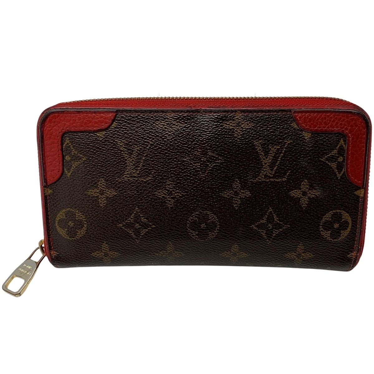 Louis Vuitton Monogram Zippy Wallet Retiro M61854 Series (Red) Round Zipper