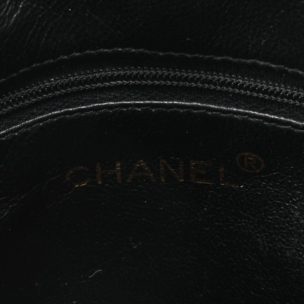 Chanel Matelasse Coco Mark Fringe Chain Shoulder Lambskin Black With Gold