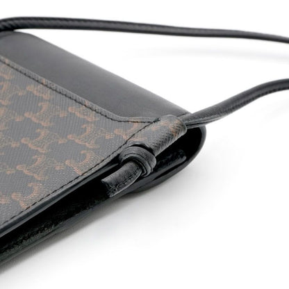 Celine Mobile Smartphone Accessories Leather Canvas Black Triomphe Logo Phone