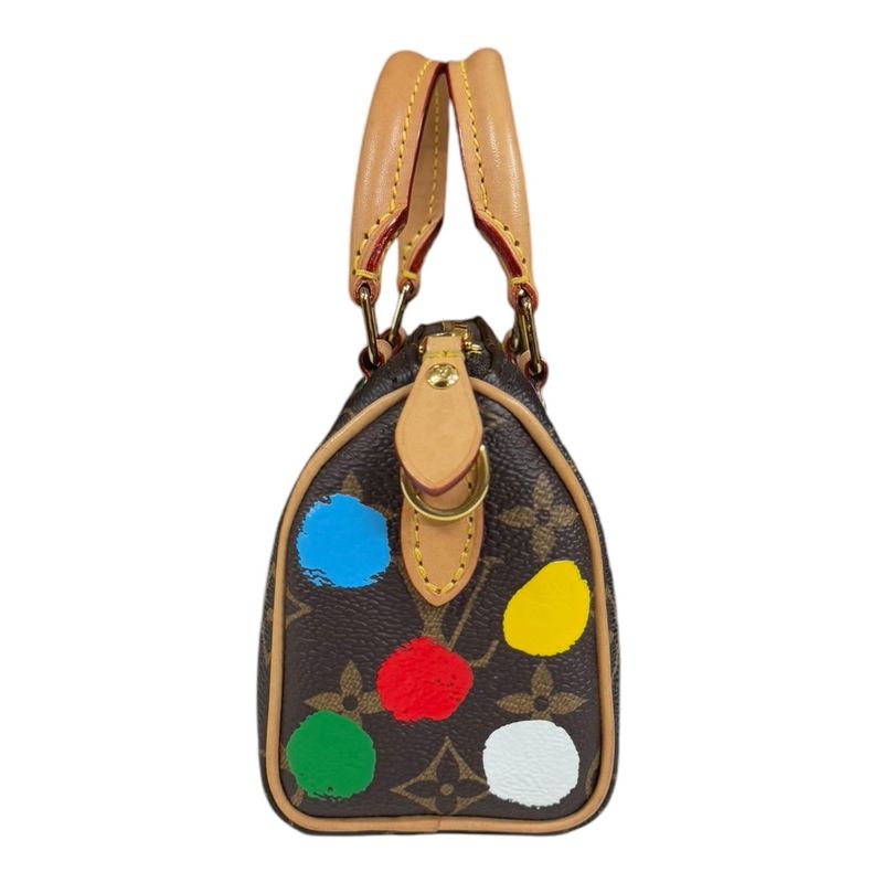 Louis Vuitton Yayoi Kusama Collaboration Nano Speedy Monogram Shoulder Bag