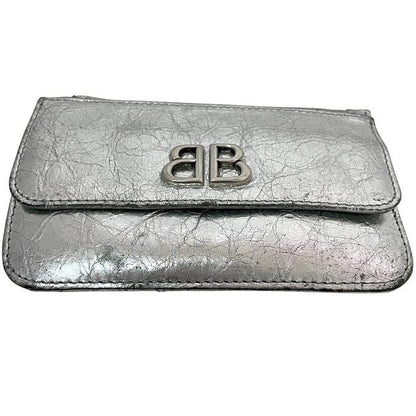 Balenciaga Card Holder Coin Case Silver Monaco 765420