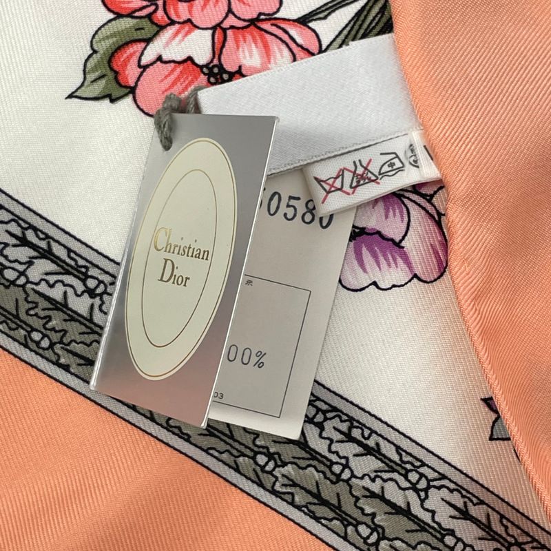 Christian DIOR Scarf Silk Floral Pattern With Box