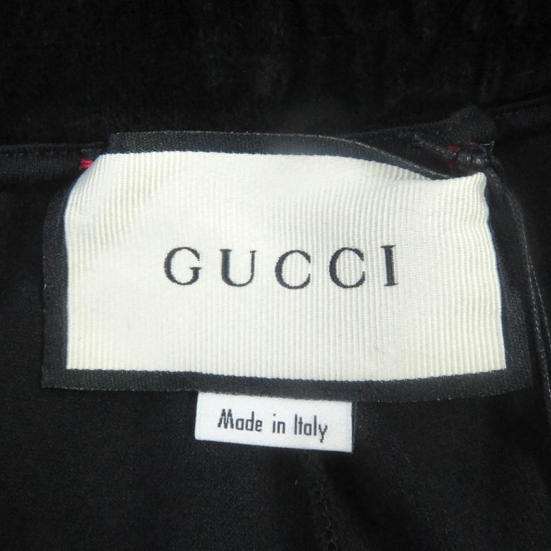 Gucci 587466 Webline Logo Embroidery Velour Shorts Black XS Made In Italy