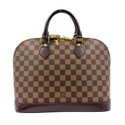 Louis Vuitton Alma PM Damier Ebene Leather Brown Handbag Gold