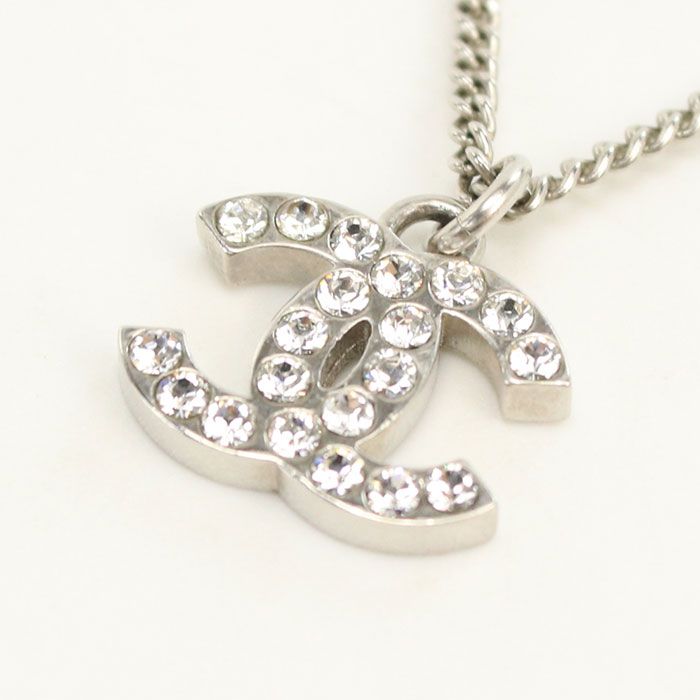 Chanel Rhinestone Coco Necklace Metal Ladies