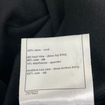 Chanel P41538v22445 Black Gripois Jeweled Wool Dress Size 40 Black