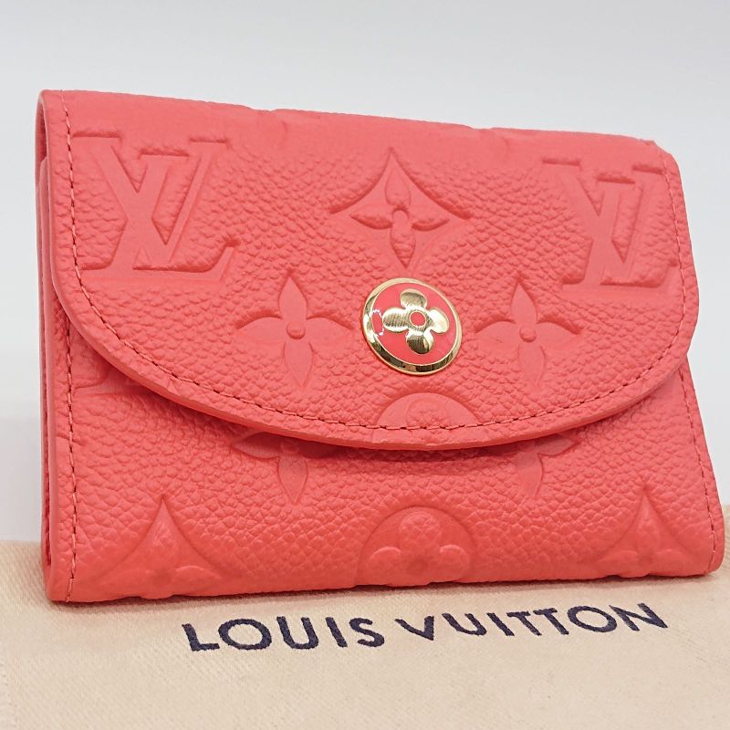 Unused Current Louis Vuitton Portmonnaie Rosalie Compact Wallet Pink IC Chip