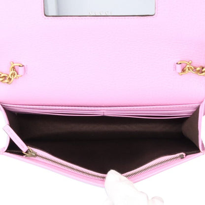 Gucci Crystal Bijoux GG Marmont Shoulder Bag Leather 499782 Pink Ladies Gucci