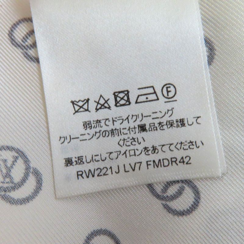 Louis Vuitton 22SS 1a9nyn 100% Silk Chain Link Drawstring Dress White Black 36