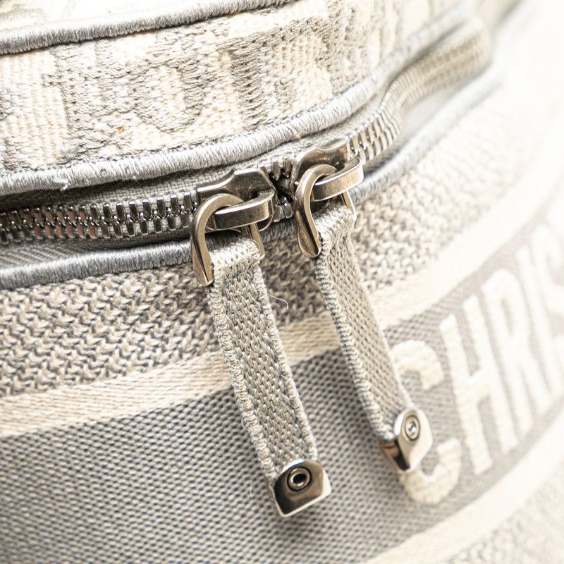 Dior Oblique Travel Vanity Vanity Bag Handbag Gray White Canvas Women's Dior