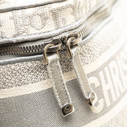 Dior Oblique Travel Vanity Vanity Bag Handbag Gray White Canvas Women's Dior