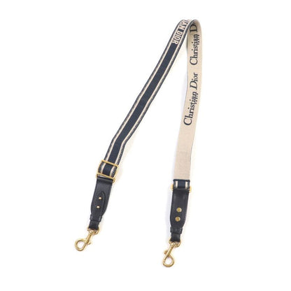 Christian DIOR S8553cbte Canvas Embroidery Logo Design Shoulder Strap Navy