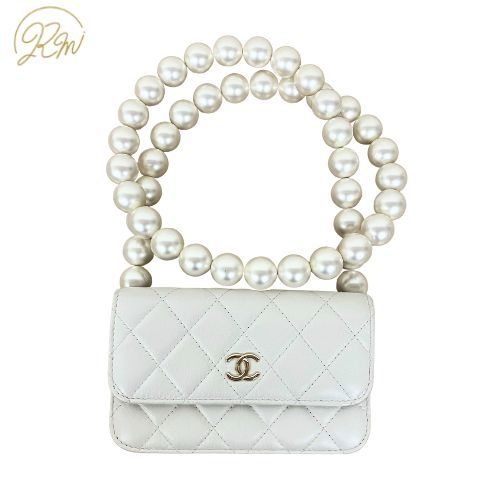 Chanel Shoulder Bag Minimato Pearl White