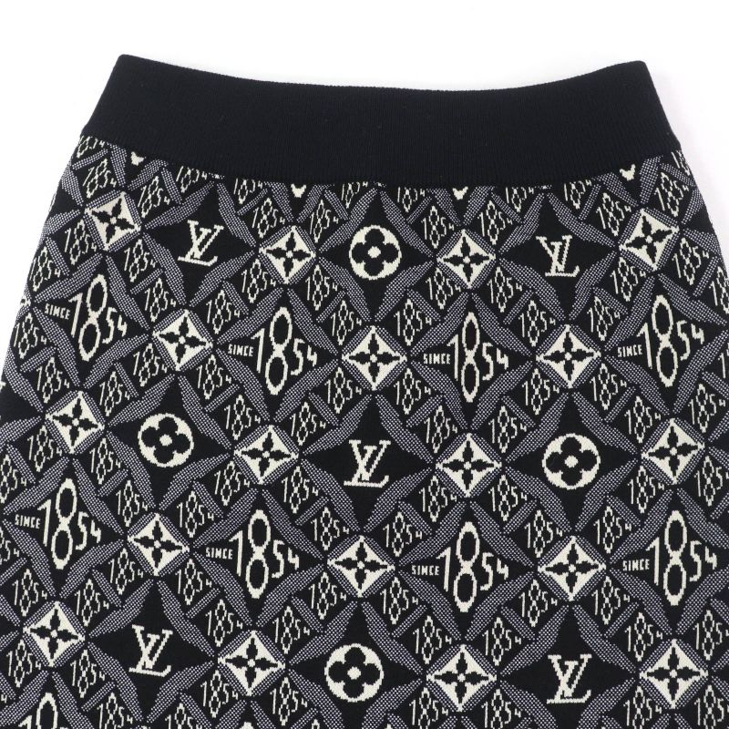 Louis Vuitton 21SS Wool Since1854 Monogram Knit Tight Skirt Black M Made In