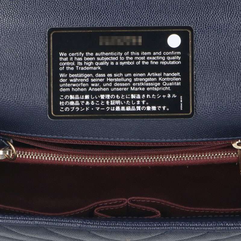 Chanel Coco Handle 29 Chevron Caviar Skin Chain Shoulder Bag Women 29