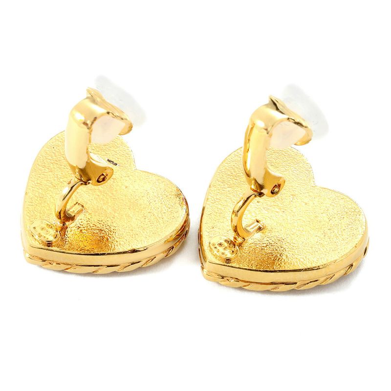 Chanel Earrings Heart Earrings Gold/navy