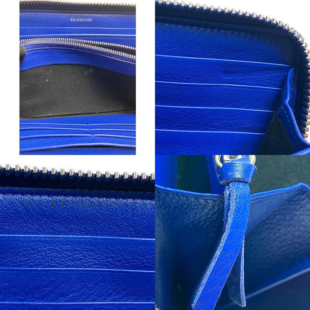 Balenciaga Round Zipper Wallet Blue