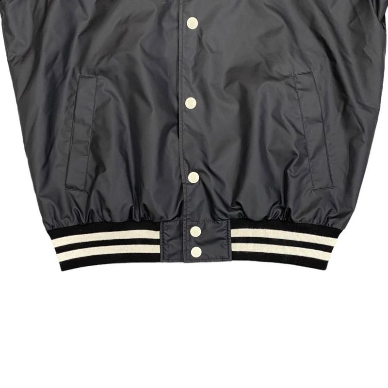 Celine Stajan Back Print Nylon Blouson 2w588495m 44 Size Logo Black White