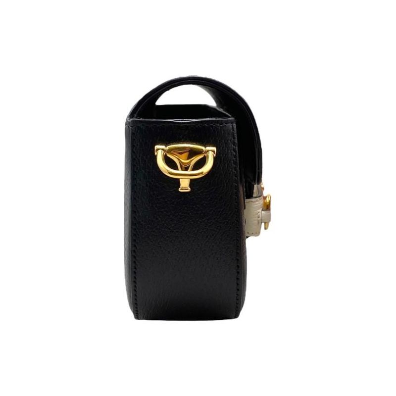 Gucci X Adidas Collaboration Shoulder Bag Horsebit 722009 Logo Chain Black