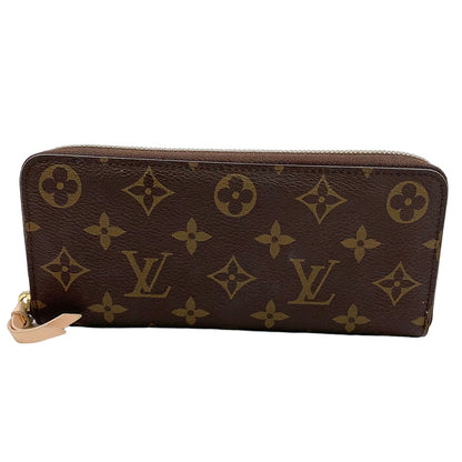 Louis Vuitton Portefeuille Clemence Monogram Rose Ballerine Leather Brown Light