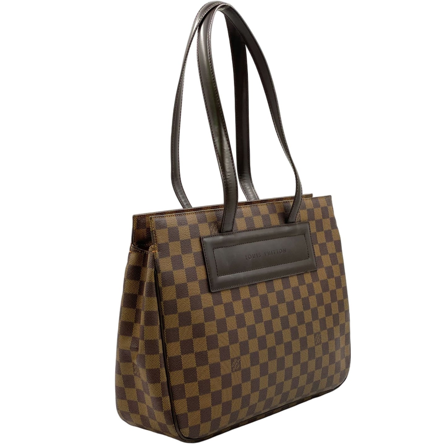 Louis Vuitton Parioli PM Damier Ebene Leather Brown Tote Gold — view 2