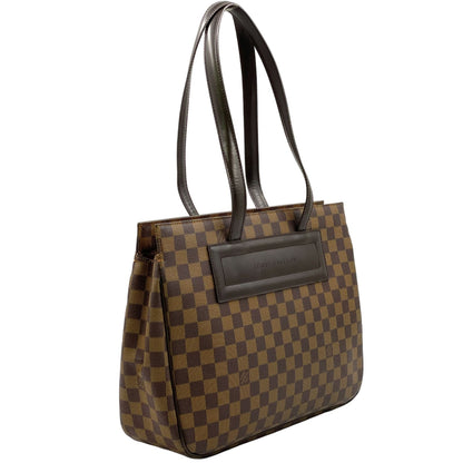 Louis Vuitton Parioli PM Damier Ebene Leather Brown Tote Gold — view 2